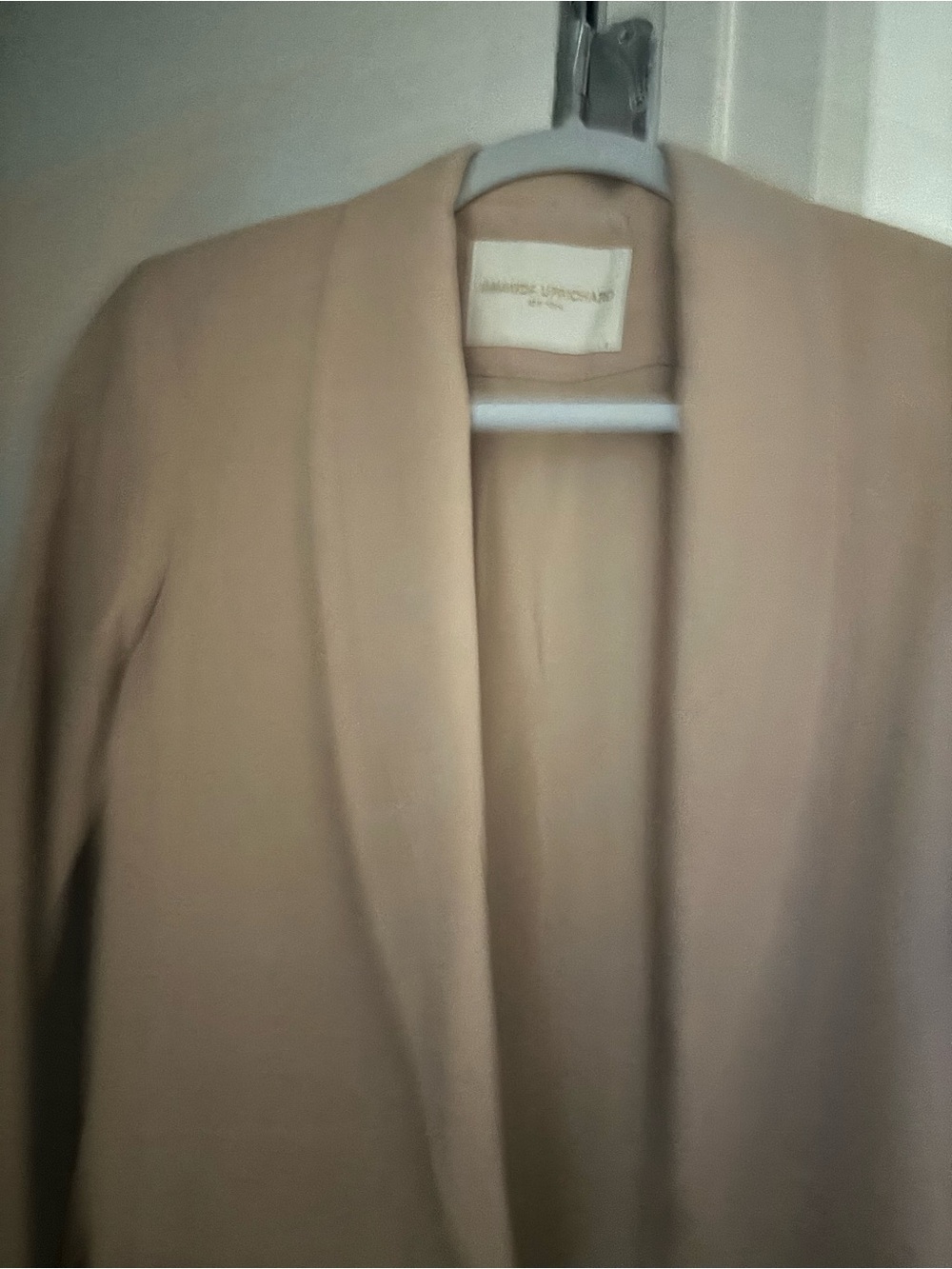 Amanda Uprichard Shawl Collar Blazer Beige XS